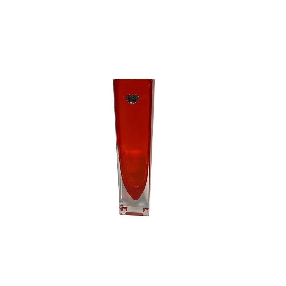 Vintage Rossini small orange square vase